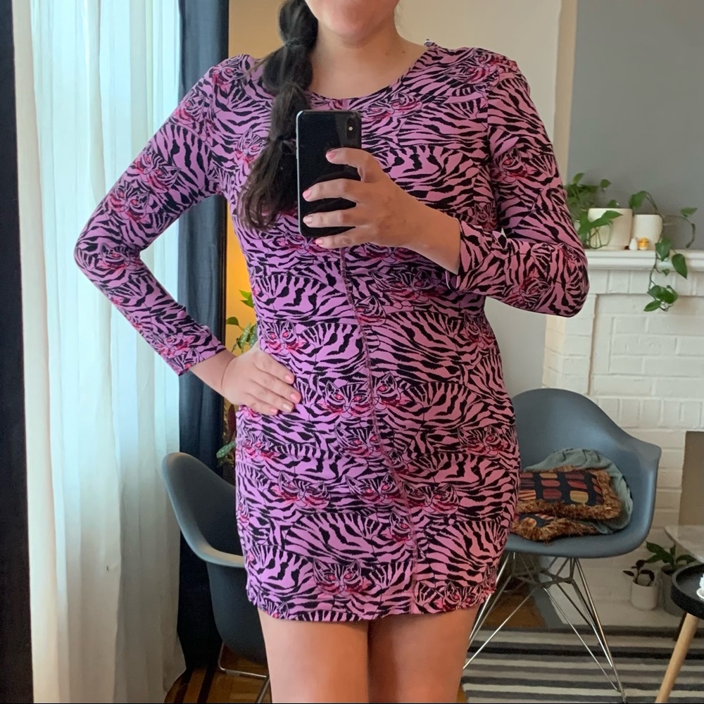 Bimba y Lola Cat print mini dress